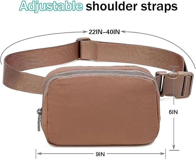 Belt Bag for Women Fanny Pack Dupes, Fashion Crossbody Waist Pack Bag with Adjustable Strap, Everywhere Belt Bag for Travel Outdoors Running Hiking（Brown）