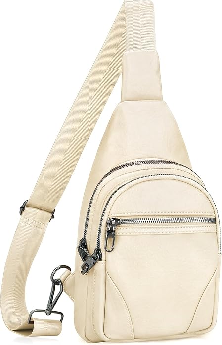 JASGOOD Anti Theft Crossbody Travel Bag for Women Men PU Leather Sling Bag with Adjustable Strap
