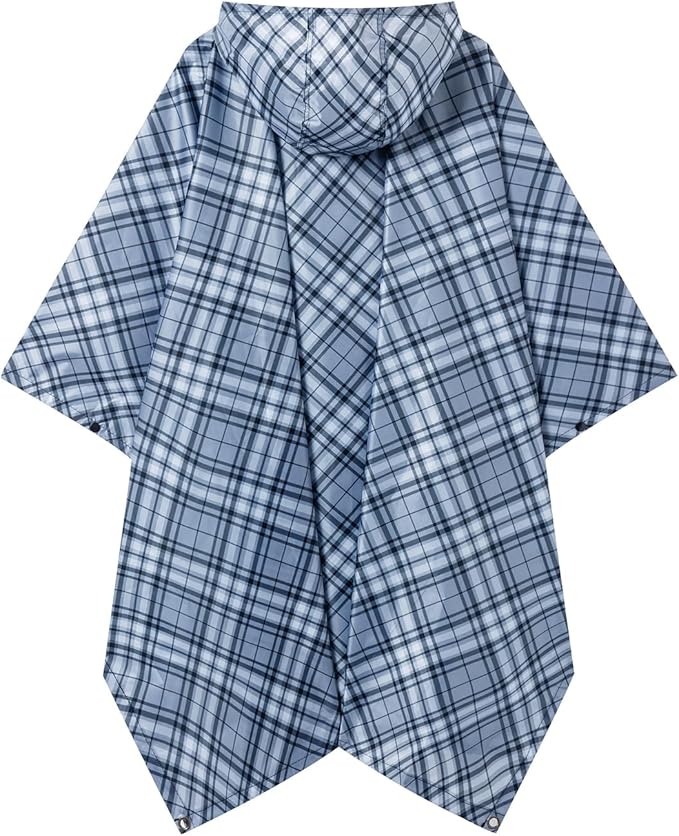 Hooded Rain Poncho for Adults - Waterproof Rain Coat and Lightweight Jacket 3-in-1 Multi-Function with Pockets