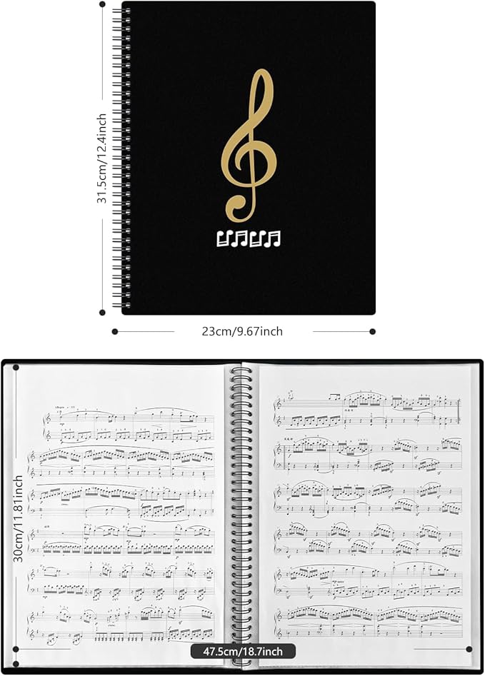 60 Pockets Portfolio Binder with Plastic Sleeves, Presentation Book Display 120 Pages File Folder for Artwork, Sheet Music, Document, Diamond Painting