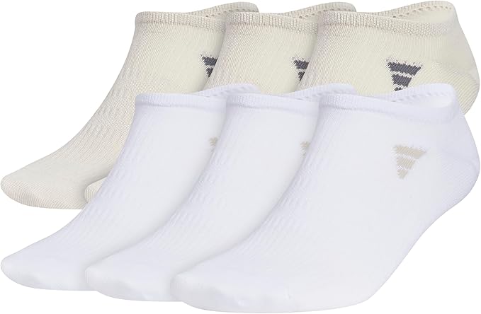 adidas Men's Superlite No Show Socks (6 Pairs) Lightweight & Breathable