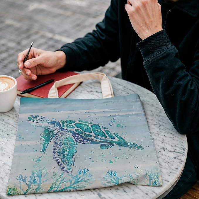 FBB Ocaen Beachy Ocean Sea Fish Reusable Grocery Shopping Bag