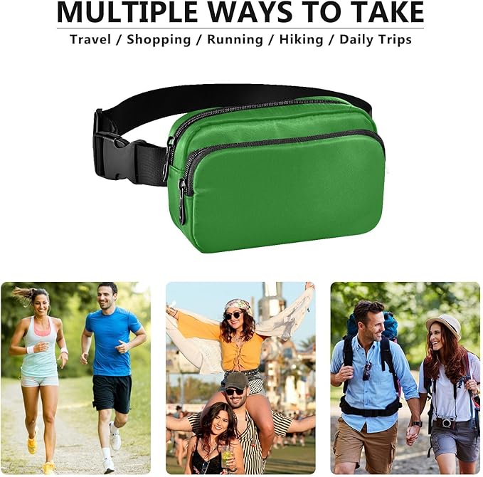 Fanny Pack for Women Men Water Resistant Fashion Waist Packs with Adjustable Strap Belt Bag for Travel Workout Jogging Hiking Forest Green