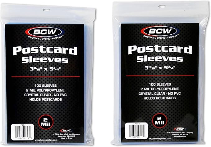 BCW Postcard Sleeves – 3.5x5 Archival Sleeves for Postcard Storage | Clear Polypropylene Post Card Sleeves | Protect Small Postcards, Photos & Invitations – 200 Pack