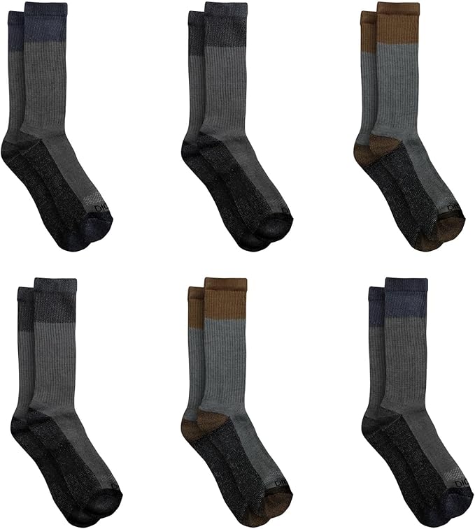 Dickies Men's Dri-Tech Original Moisture Control Crew Socks, Available in M-XXL (6, 12, 18 Pairs)