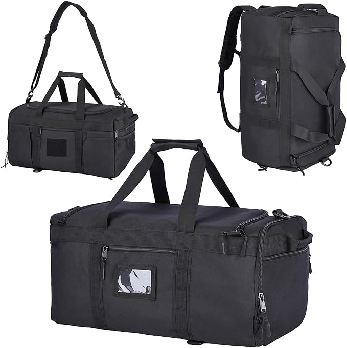 Greencity Gym Bag Duffel Bag with Shoe Compartment for Men Sports Duffels Bag Fitness (Black)