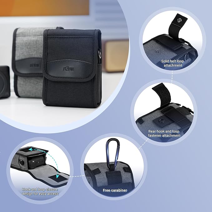 KIWIFOTOS Compact Camera Case Travel Pouch for Lumix ZS99 Sony RX100 VI ZV-1 II ZV-1 ZV-1F Ricoh GR IV III Canon ZS720 G7XIII GR IIIx Olympus TG-6 TG-5 EKTAR H35 Small Camera Bag
