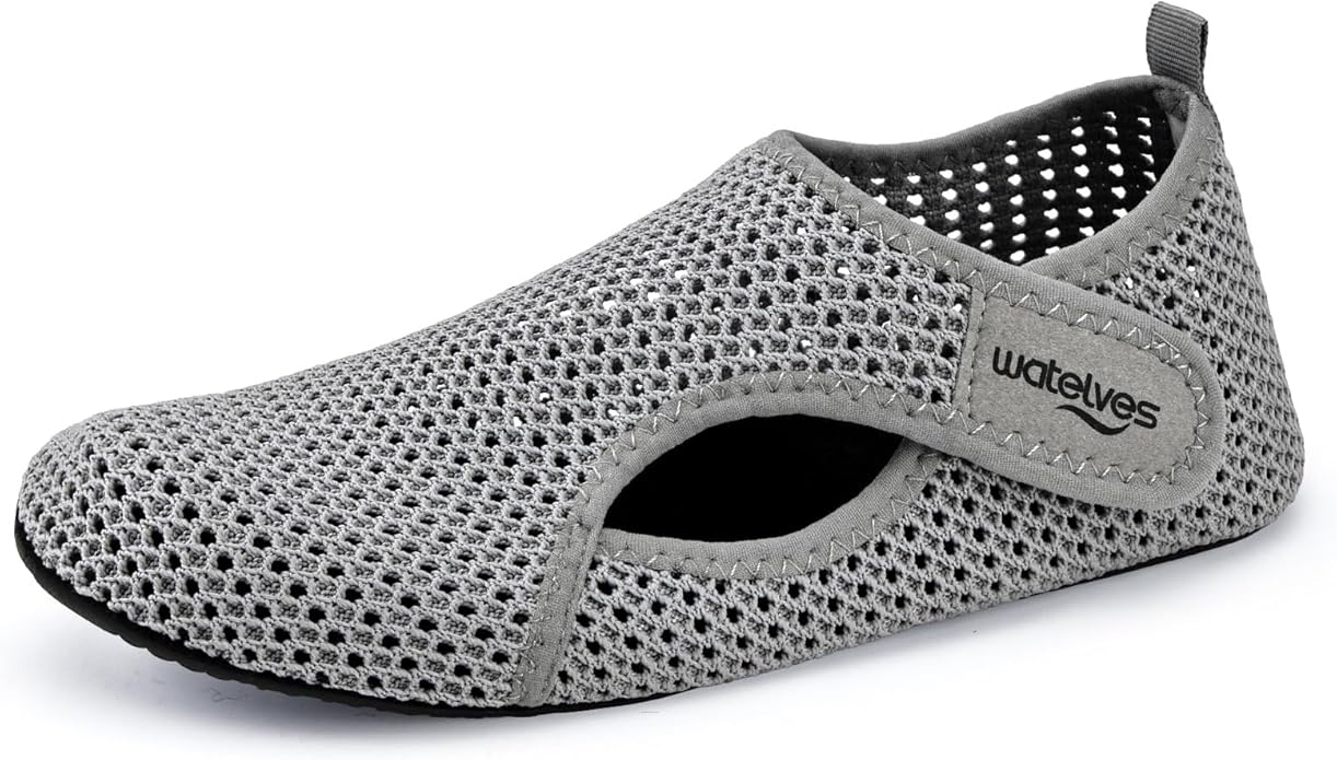 WateLves Water Shoes for Women Men Swim Beach Aqua Socks House Slippers Quick Dry Barefoot Travel Shoes with Adjustable Magic Tape for Pool Diving Boating Yoga