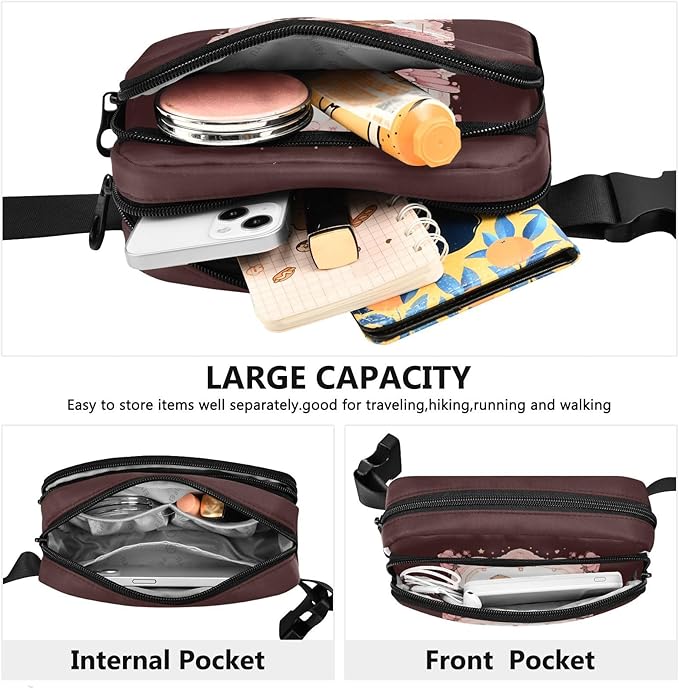 Valentine Angel Teddy Bear Fanny Pack for Women Men Water Resistant Fashion Waist Packs with Adjustable Strap Belt Bag for Travel Workout Jogging Hiking 21218049