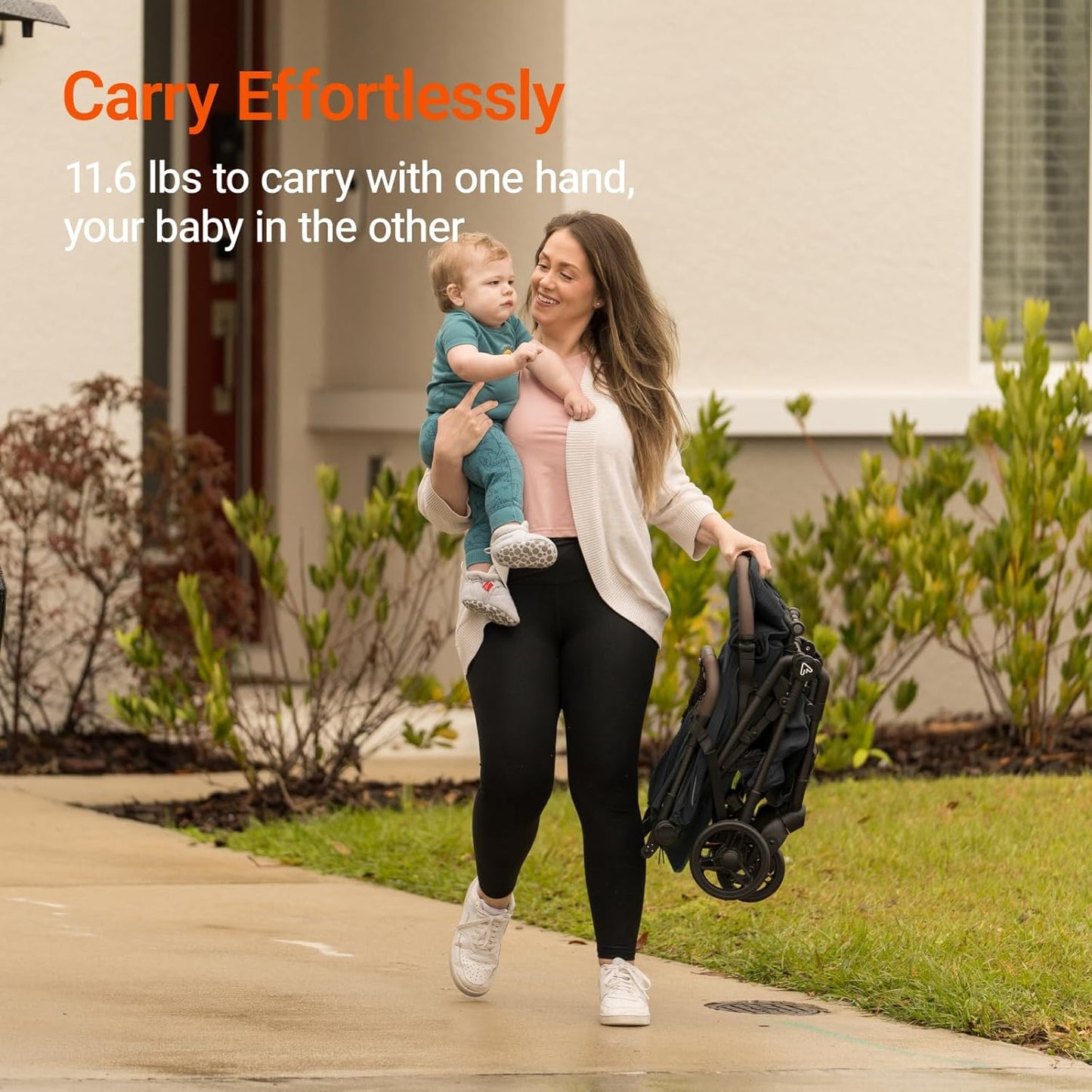 Lightweight Baby Travel Stroller with Carbon Fiber Frame, Compact & Airplane-Friendly, One-Handed Folding Design, 11.6 lbs, Perfect for Toddlers, Organizer & Cushion Included, Jet