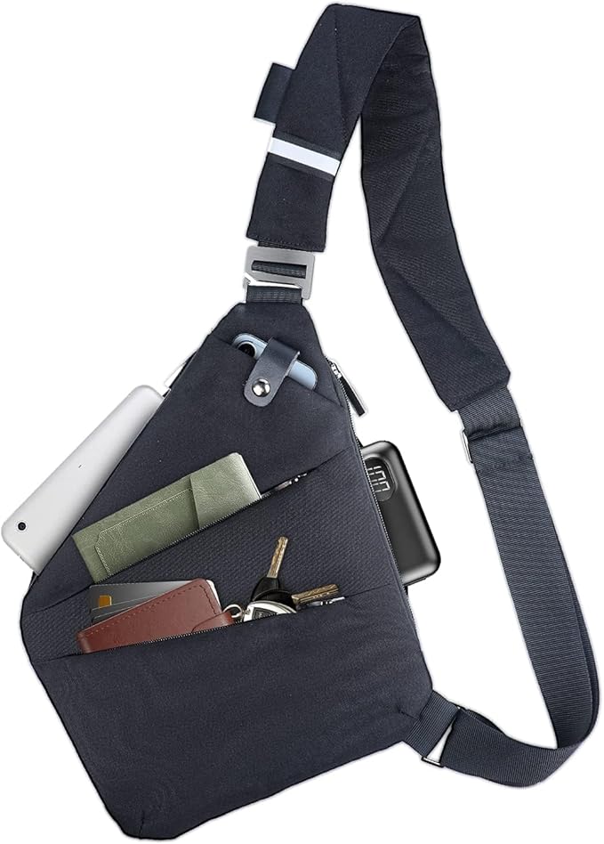 VADOO Sling Bag for Men and Women, Anti theft Crossbody Bag Lightweight Shoulder Chest Bag for Travel Gym Running
