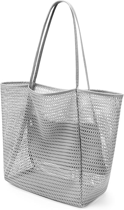 VOROLO Mesh Tote Beach Bag,Women Fairycore Hobo Bag,Shoulder Bag,Soft Summer Casual Crochet Bags