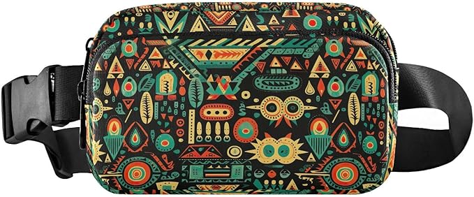 Ethnic Mandala Ikat Pattern Fanny Pack for Women Men Water Resistant Fashion Waist Packs with Adjustable Strap Belt Bag for Travel Workout Jogging Hiking 21219780
