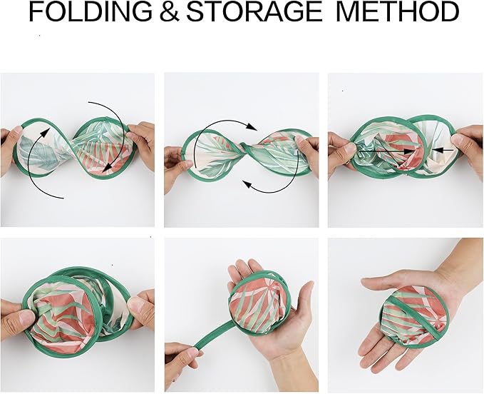 Cobahom 9.8" Handheld Fan Foldable for Women Kids Round Folding Fan for Cooling Summer Travel Outdoor Party Camping Wedding