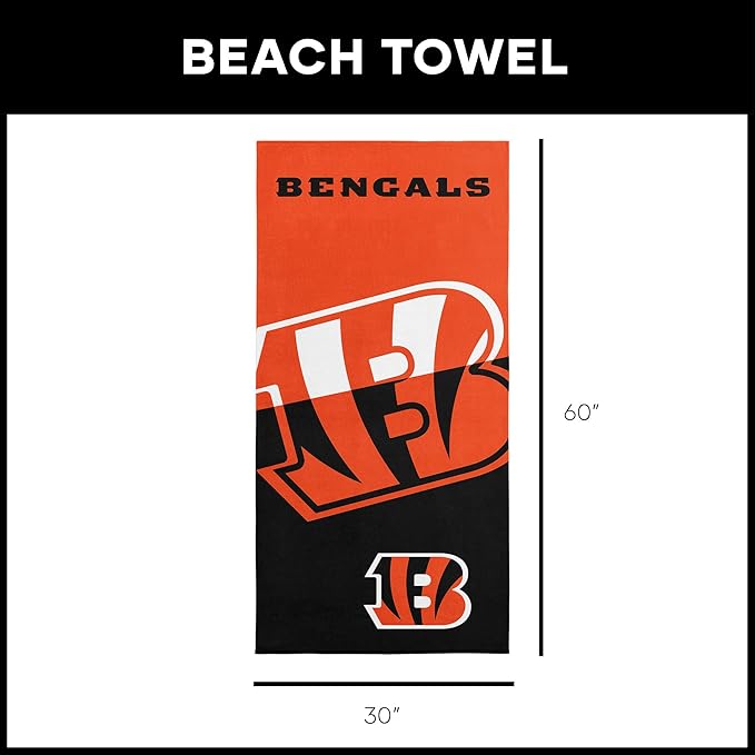 Northwest NFL Oversized Microfiber Beach Towel, 60 x 70 Inches – Quick Dry, Sand Resistant, Lightweight, Highly Absorbent, Shibori Design