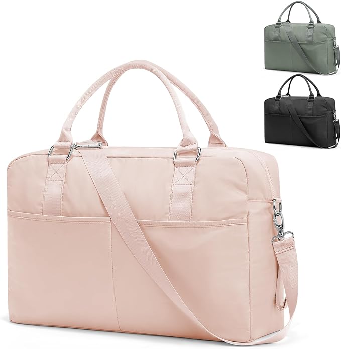 Gym Bag for Women,Travel Duffle Bag for Travel with Wet Pocket Weekender Overnight Carry On Tote Bag Luggage Bag with Trolley Sleeve Personal Item Travel Bag Hospital Diaper Bag Pink
