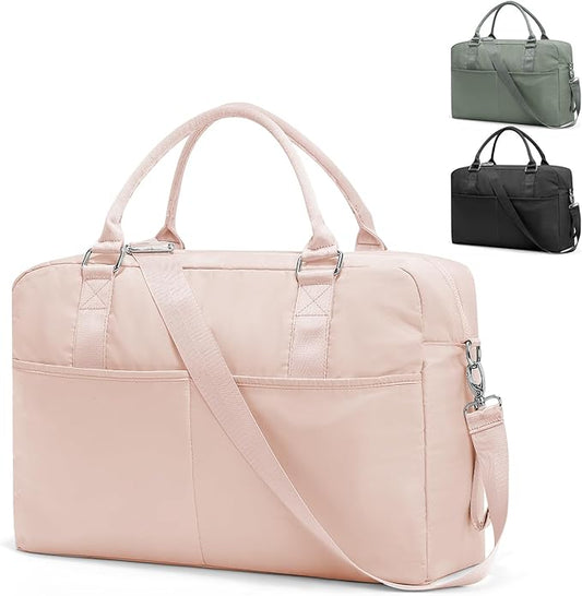 Gym Bag for Women,Travel Duffle Bag for Travel with Wet Pocket Weekender Overnight Carry On Tote Bag Luggage Bag with Trolley Sleeve Personal Item Travel Bag Hospital Diaper Bag Pink