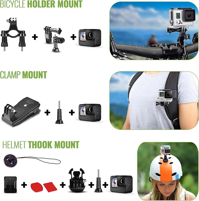 50-in-1 Action Camera Accessories Kit - Compatible with GoPro Hero 13 to 7, Max, Fusion, Insta360, DJI Osmo, AKASO & More