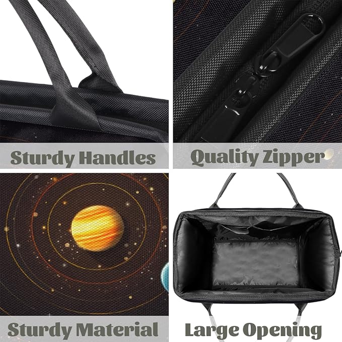 Gym Bag for Women Men, Solar System Sports Duffel Bags, Waterproof Travel Weekender Overnight Carry On Tote Bags for Travel Sports