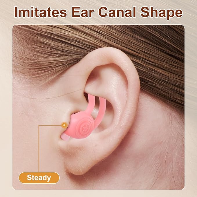 4Pairs Loop Earplugs for Kids Adults, Reusable Loop Earplugs, Ear Loops Noise Reduction for Sleeping, Concerts, Travel, Swimming (Black, Pink, Green, Gray)