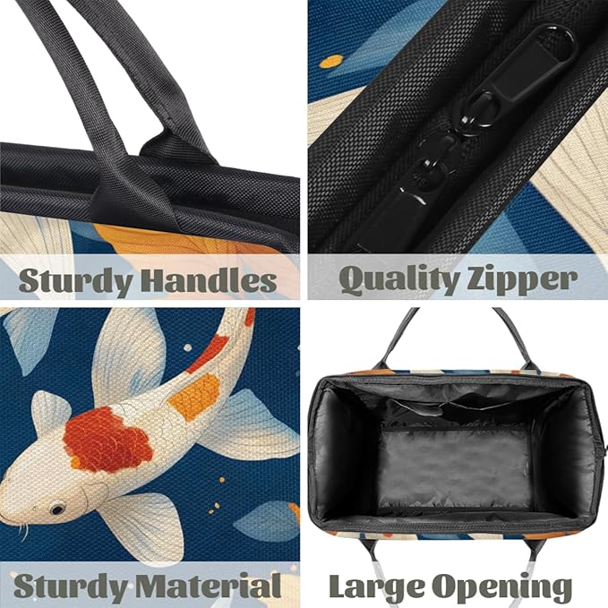 Fish Kois Overnight Weekender Bag for Women Men Travel Duffel Bags Waterproof Luggage Carry on Sports Yoga Gym Bag