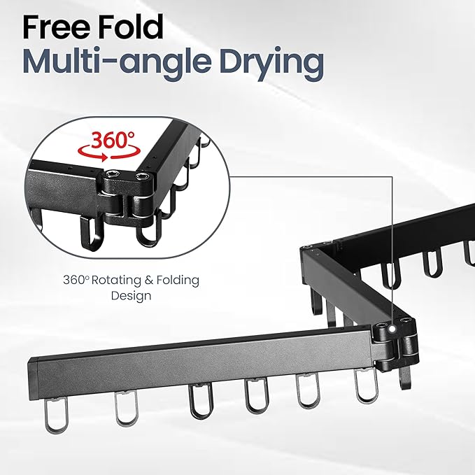 Foldable Wall-Mounted Clothes Drying Rack – Space-Saving Heavy-Duty Laundry Hanger with 18 Hooks for Small Apartments & Indoor Outdoor Use