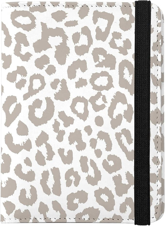 Cute Passport Holder and Holder Combo Passport Cover with RFID Blocking Women Men Compatible Wallet Credit Card Protector(Grey Leopard Cheetah Pattern)