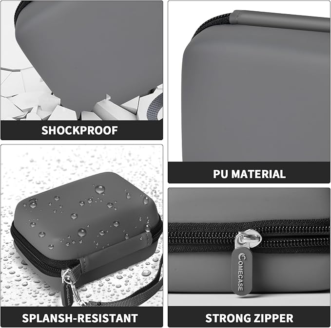 Comecase Carrying & Protective Case for Digital Camera, for CAMKORY/for Kodak Pixpro/for Canon PowerShot ELPH 180/190 / for Sony DSCW800 DSCW830 Cameras for Travel - Dark Grey
