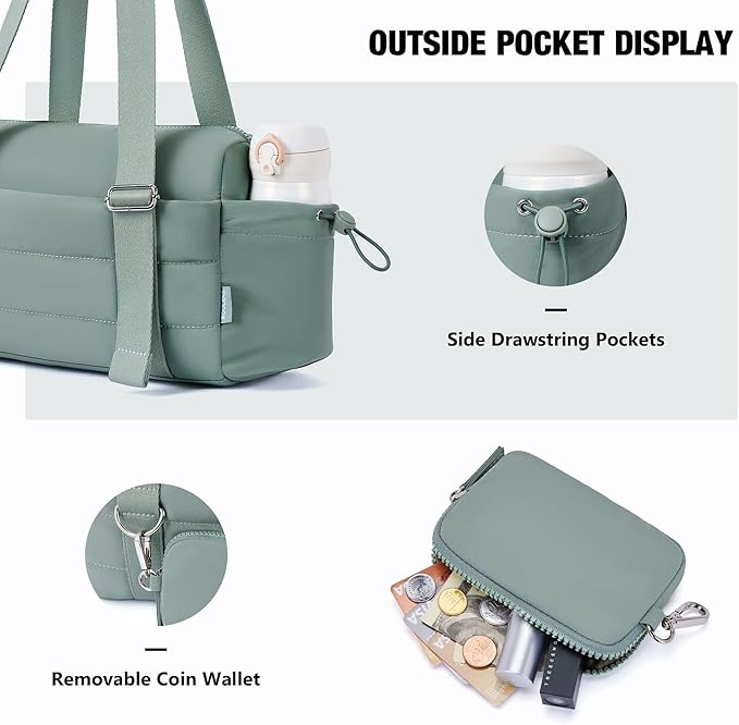 ROULENS Small Gym Bag for Women 2 Set Mini Gym Duffle Bag with Wet Compartment and Coin Wallet, Gym Tote Bag for Workout/Sport/Travel