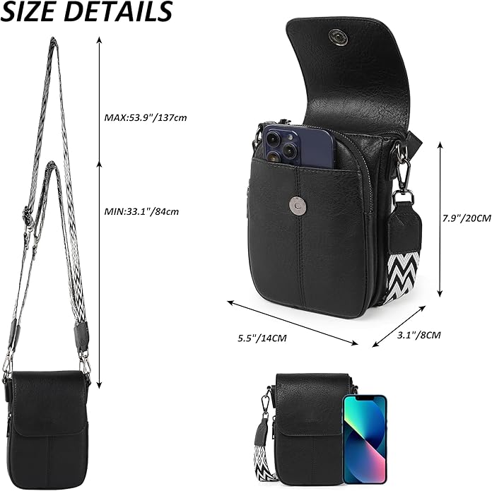 TANTOMI Small Crossbody Bags for Women, Small Purses with Card Slots Phone Purse Wide Adjustable Strap