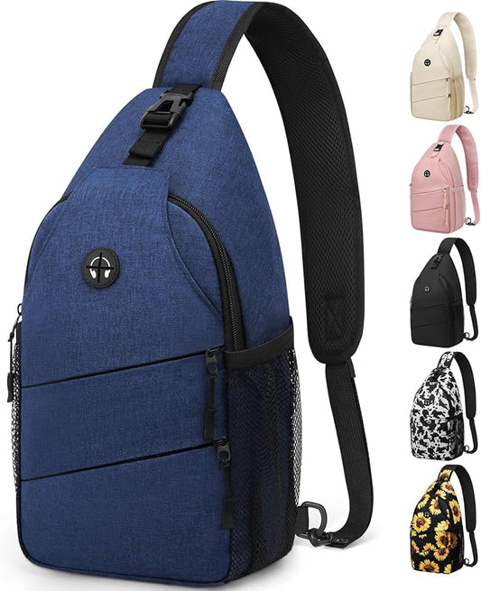Crossbody Bags for Women Men Trendy Sling Bag Backpack Casual Chest Bag with Convertible Shoulder Strap