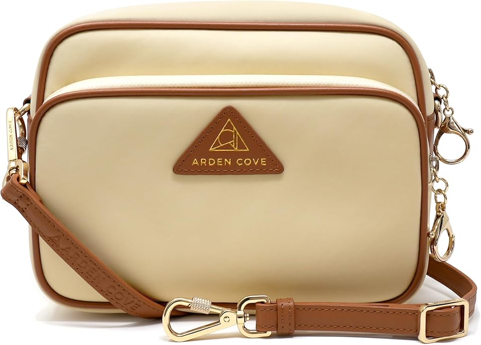 Womens Anti-Theft Water-Proof Travel Crossbody Bag with Slash-Resistant Faux Leather & Locking Clasps Strap