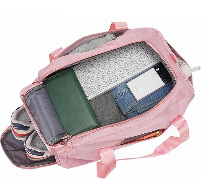 Gym Duffle Bag for Men Women, 3 in 1 Sports Duffle Bag with Shoe Compartment, Large Lightweight Weekender Travel Duffel Bag, Carry on Backpack (Black)