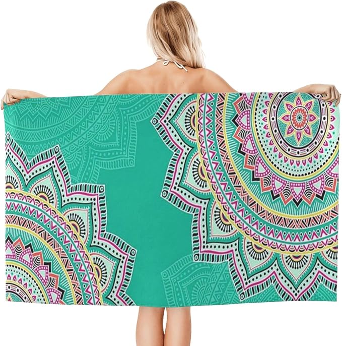 Cute Boho Beach Towel for Women/Adults, Personalized Microfiber Beach Towels Bulk, Quick Dry Beach Towel for Pool, Lightweight Bath Towels Oversized Clearance 30"x 60"