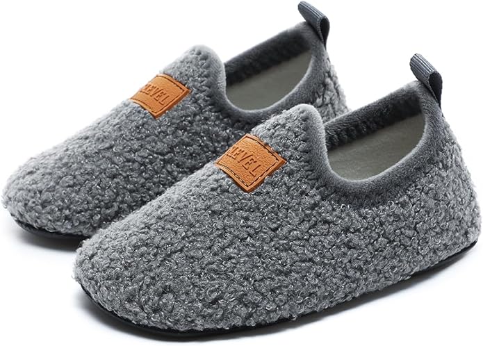 ditont Toddler Slippers Non-Slip Lightweight Comfortable Kids Indoor Grip House Home Shoes for Boys Girl