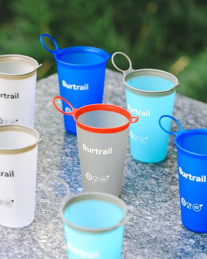 Collapsible Running Cup,200 ml/6.8 fl oz-4Packs TPU Ultralight & Foldable Running Cup,Portable Collapsible Water Cup for Trail Running Marathon Cycling Climbing