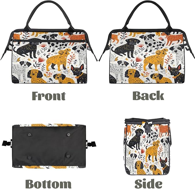 Multipurpose Duffle Bag, Waterproof Carry On Bag with Spacious Design, Cute Dogs Gym Bags, 15.2x8.3x11.6in