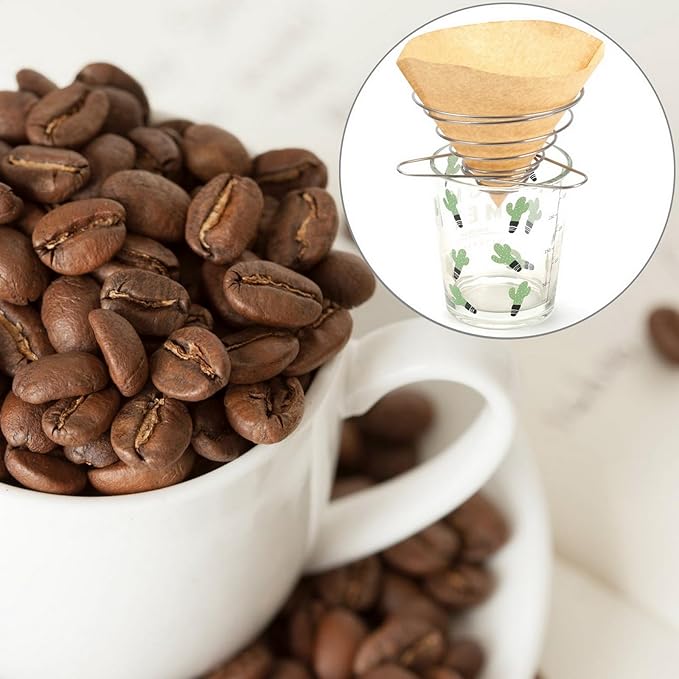 SUEIANNMN Collapsible Pour Over Coffee Dripper Filter Holder, 1-2 Cups, Folding Stainless Steel Reusable Coffee Cone Filter Portable Compact for Office Home Travel Picnic Camping Helix Style