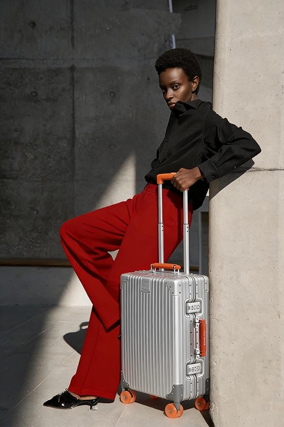 Aluminum Luggage 20inch – 2026 Upgrade Zipperless Suitcase with TSA Lock, 360° Silent Spinner Wheels – Premium Aluminum-Magnesium Alloy Suitcase for Modern Travelers