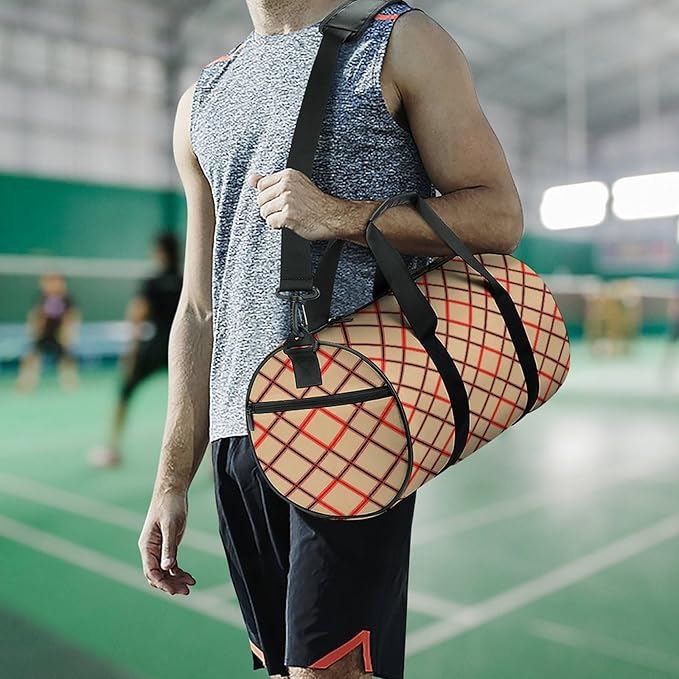 Large Capacity Carry On Weekender Overnight Bag Black Red Beige And White Plaid Tartan Beach Swim Bags Men Women Duffle Bag for Travel, Sports