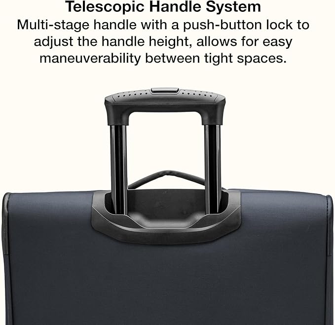 U.S. Traveler Anzio Softside Expandable Spinner Luggage, Dark Grey, Checked-Medium 26-Inch