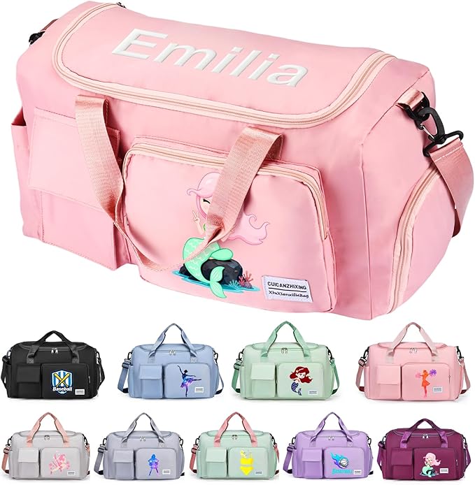 OXYEFEI Personalized Duffel Bag,Custom Embroidered Sports Gym Bag with Name Pattern,Weekend Dance Girls Duffle Ringette Bag,Gymnastics Bag for Women Men (Custom Text and Patterns)