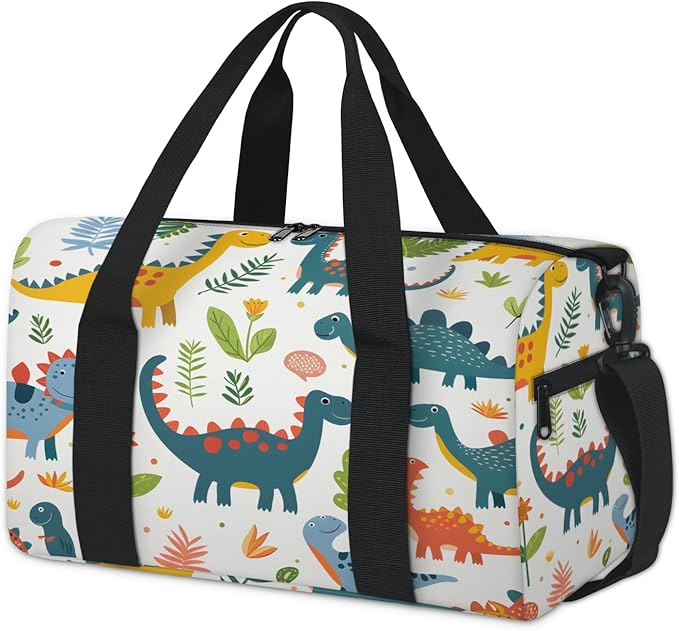 Funny Dinosaur Pattern Travel Duffle Bag for Women Men, Overnight Weekender Bag, Carry on Tote for Sport Gym
