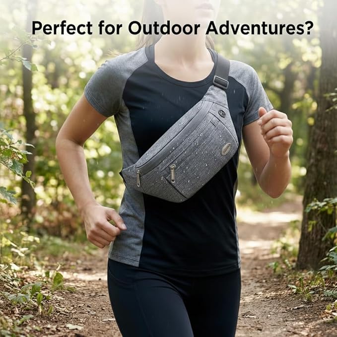 Entchin Fanny Pack for Women Men,Crossbody Belt Bag with 4-Zipper Pockets,Adjustable Waist Bag Pack,One of the Most Popular Travel Essential Gifts for Walking,Traveling,Cycling