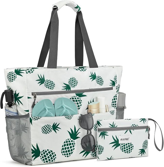 G4Free Beach Bag, Waterproof Sandproof Beach Tote Bag, Large Capacity Foldable for Women