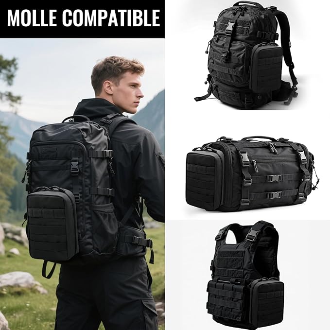 Qavctw Tactical Pouch Utility Organizer Molle Pouches EMT Ifak Medical First Aid Kit Utility Pouch with Two Zippers for Outdoor Tactical Survival Bag