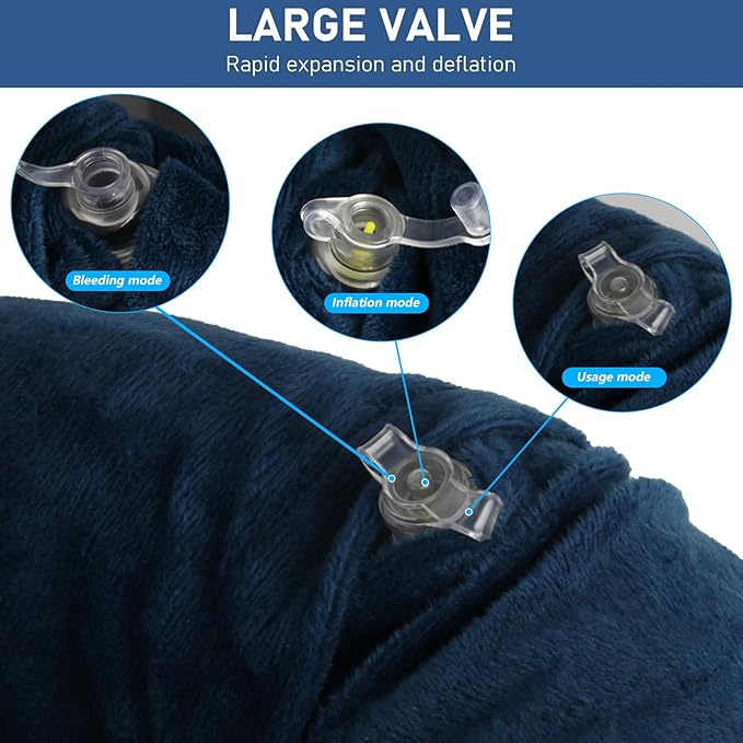 Air-Filled Travel Pillows for Sleeping Airplane Neck Support for Traveling Pillow Inflatable Travel Neck Pillows for Air-Filled Neck Pillow Airplane, with Eye Masks, Earplugs
