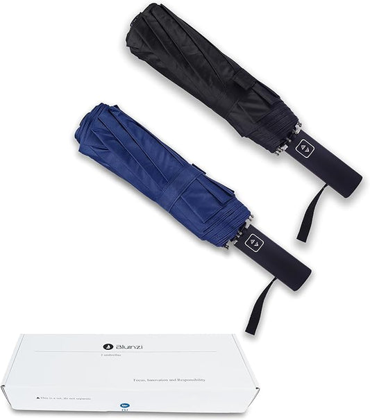 46 Inch Compact Umbrellas for Rain - Travel Small Umbrella - Automatic Folding Umbrella - Windproof Portable Umbrella, Double 10-rib