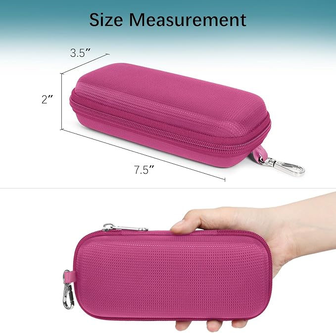 Double Eyeglasses Case Hard Shell Dual Sunglasses Organizer with Zipper Closure Travel Eyewear Storage for Vehicle