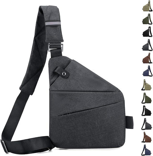 Anti Theft Crossbody Travel Bag for Women Men,Multi-pocket Crossbody Bag,Slim Sling Bag with Adjustable Strap